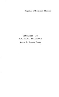 Image of Lectures on Political Economy - Volume I General Theory